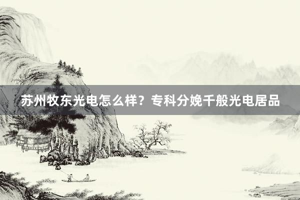 苏州牧东光电怎么样？专科分娩千般光电居品