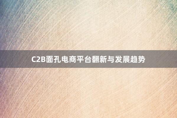 C2B面孔电商平台翻新与发展趋势