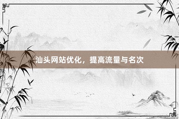 汕头网站优化，提高流量与名次